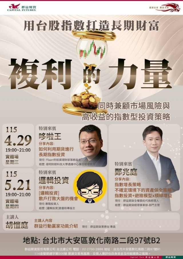 群益期貨 用台股指數打造長期財富